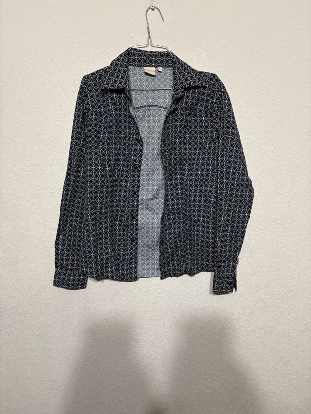 Rockies Black Geometric snap Button-Down Shirt